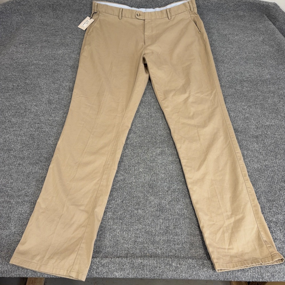 Peter Millar Pants Men 40x36 Khaki Tan Soft Touch Twill Chino Pima Cotton NEW - Picture 3 of 12